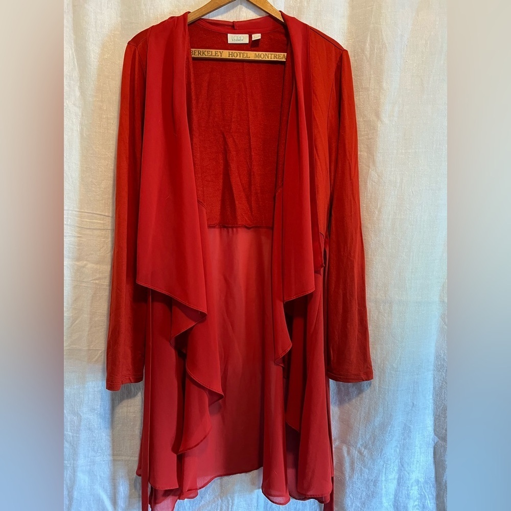 Logo Lounge Vibrant Orange Sheer Cardigan
